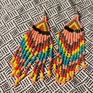 Seed Bead Earrings Native American Look